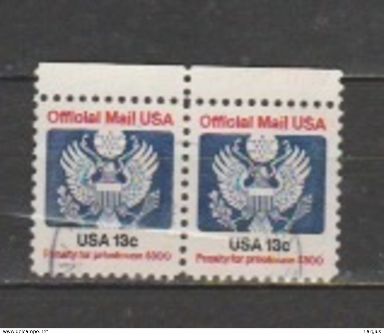 USA-Scott#:O129- Catalog Value $ 30.00 Horizontal Pair. - Dienstzegels