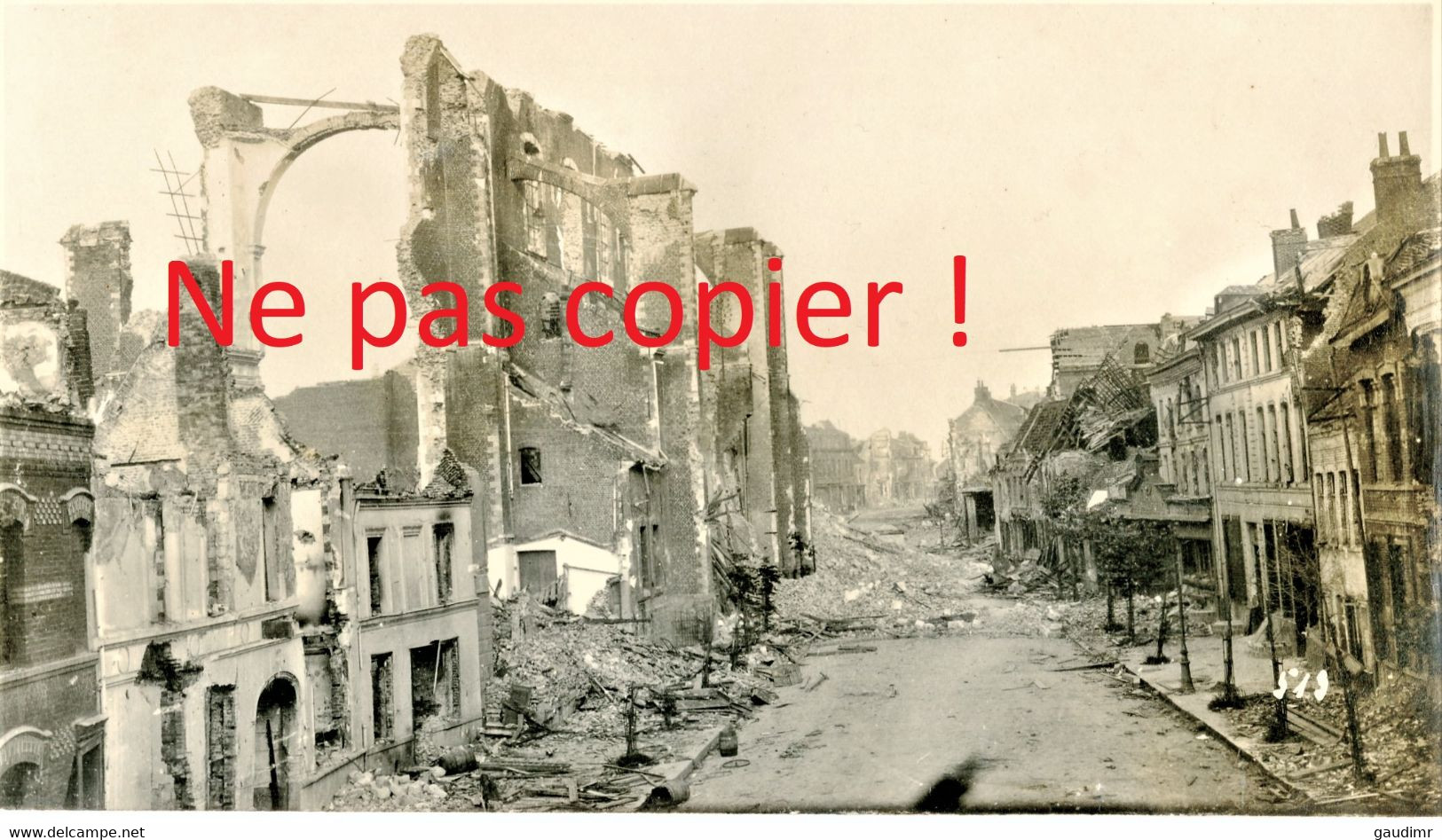 PHOTO ALLEMANDE - LES RUINES DE L'EGLISE DE LENS PRES DE LOOS EN GOHELLE PAS DE CALAIS - GUERRE 1914 1918 - 1914-18