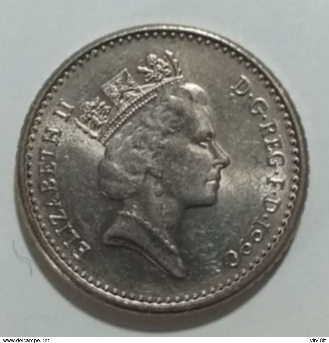 1990  - GRAN BRETAGNA  -  MONETA DEL VALORE DI 5 PENCE  -   USATA   - - 5 Pence & 5 New Pence