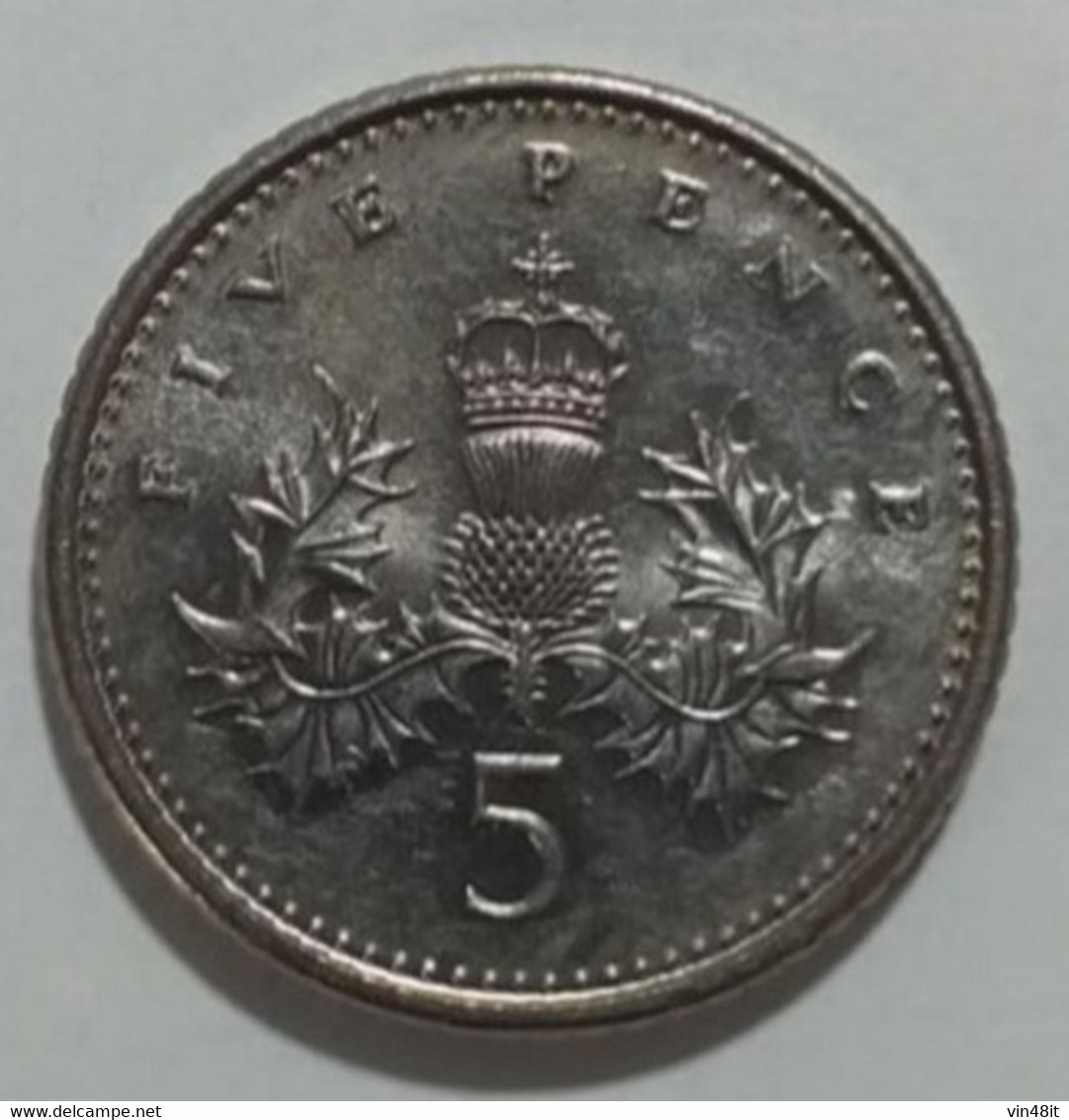 1990  - GRAN BRETAGNA  -  MONETA DEL VALORE DI 5 PENCE  -   USATA   - - 5 Pence & 5 New Pence