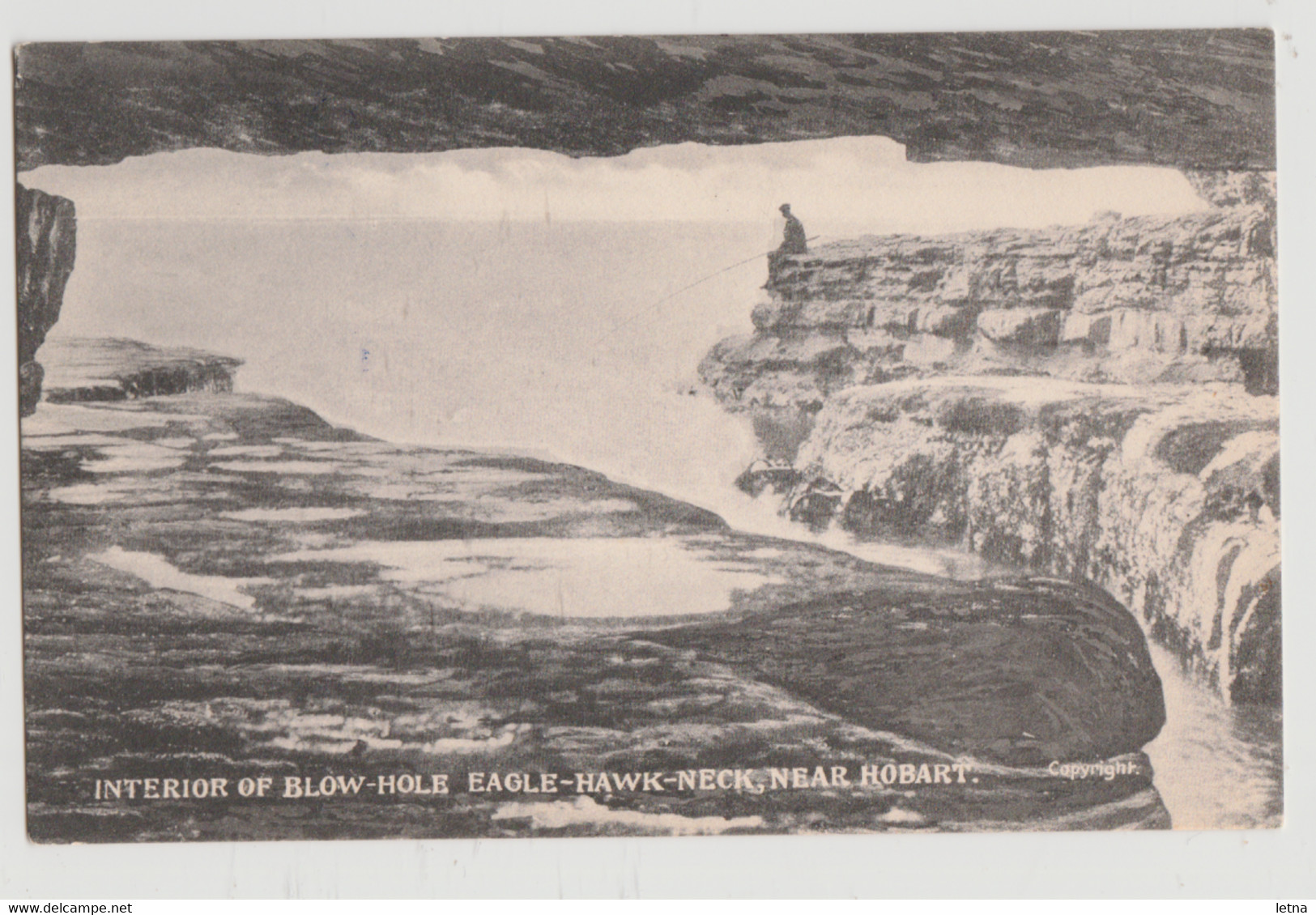 Australia TAS TASMANIA Blow Hole Interior EAGLEHAWK NECK M&L Series 15 Postcard C1910 - Port Arthur