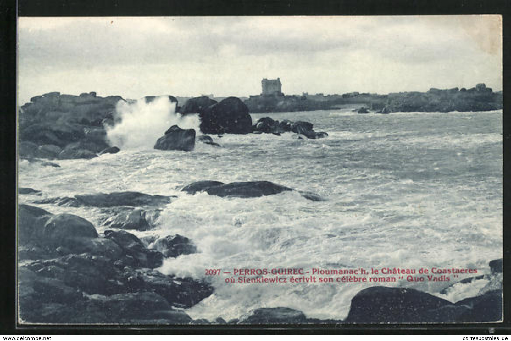 CPA Perros-Guirec, Vue Générale De Trestraou, La Plage, Les Villas, Le Casino - Perros-Guirec