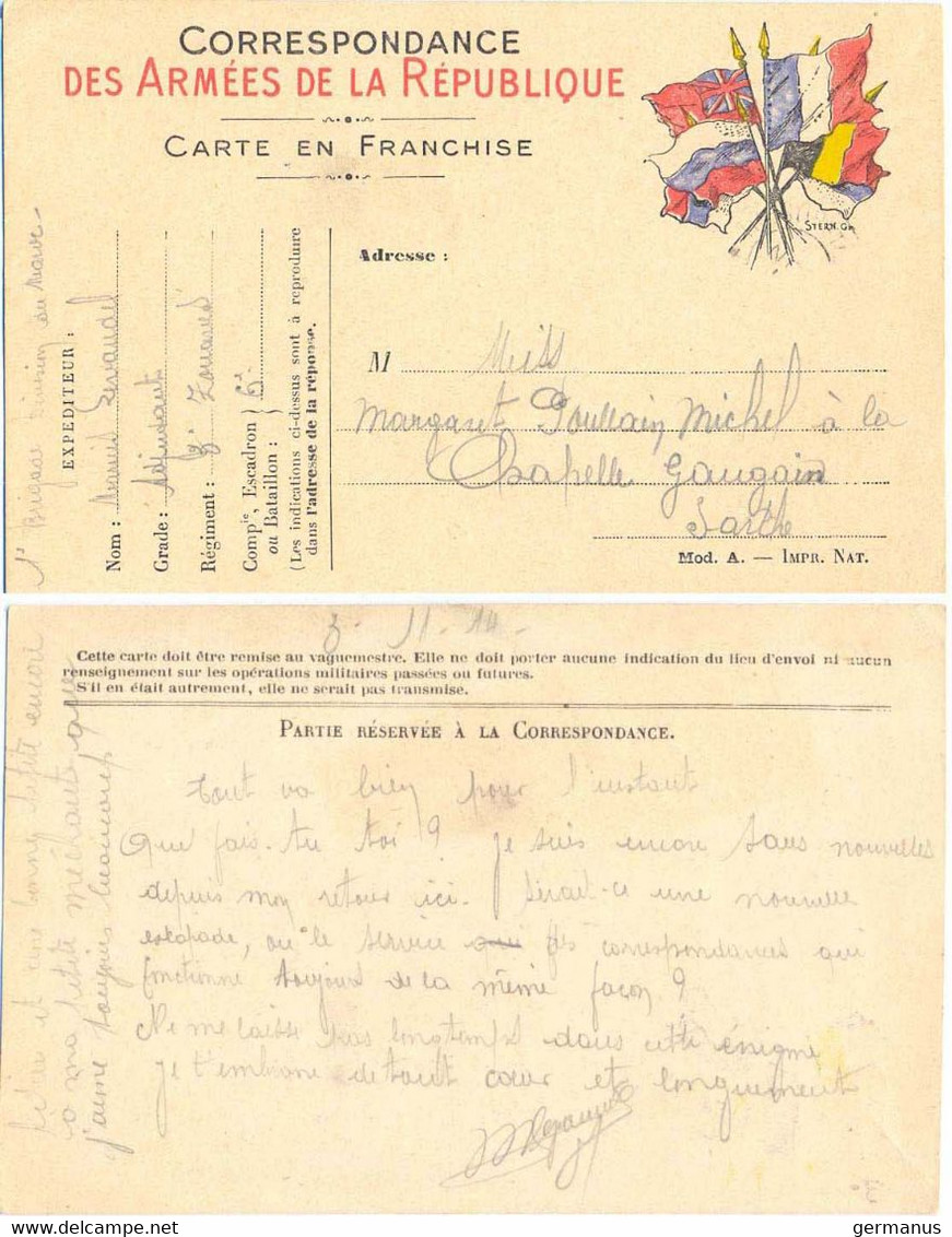 GUERRE 14-18 1e BRIGADE DIVISION Du MAROC – Marius LEVAUDEL Adjudant 3e ZOUAVES 6e Du 3-11-14 - Guerre De 1914-18