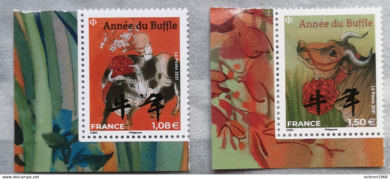 France 2021 Paire Nouvel An Chinois Année Du Buffle Petit Format Neuf ** - Unused Stamps