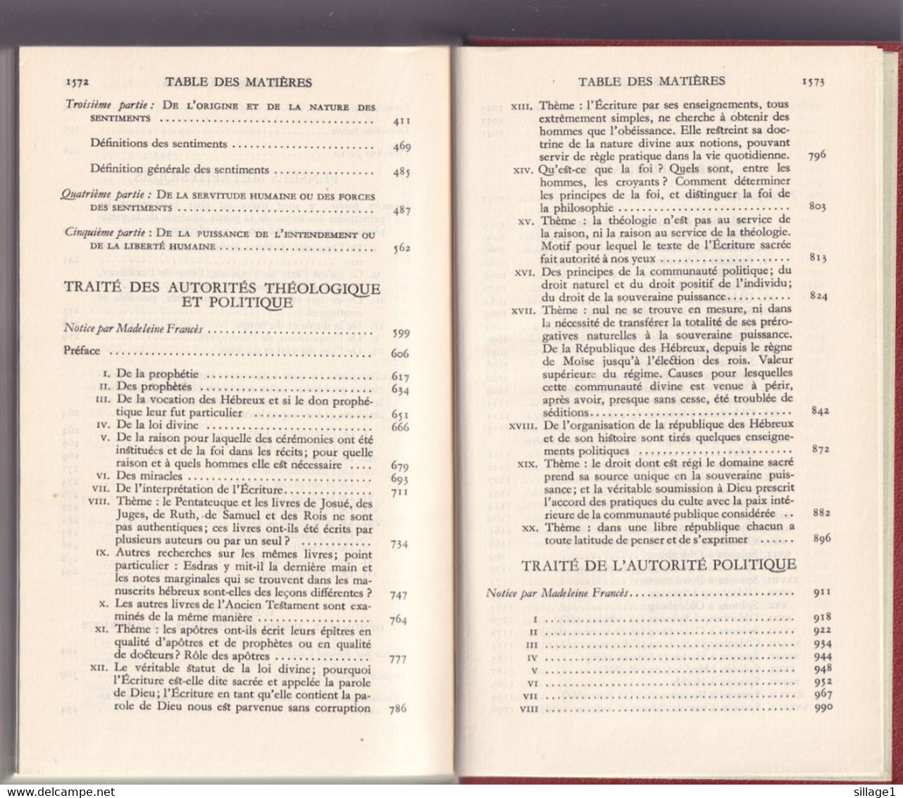 SPINOZA Oeuvres Complètes  La Bibliothèque De La Pléiade NRF 1962 BE Rare - La Pléiade