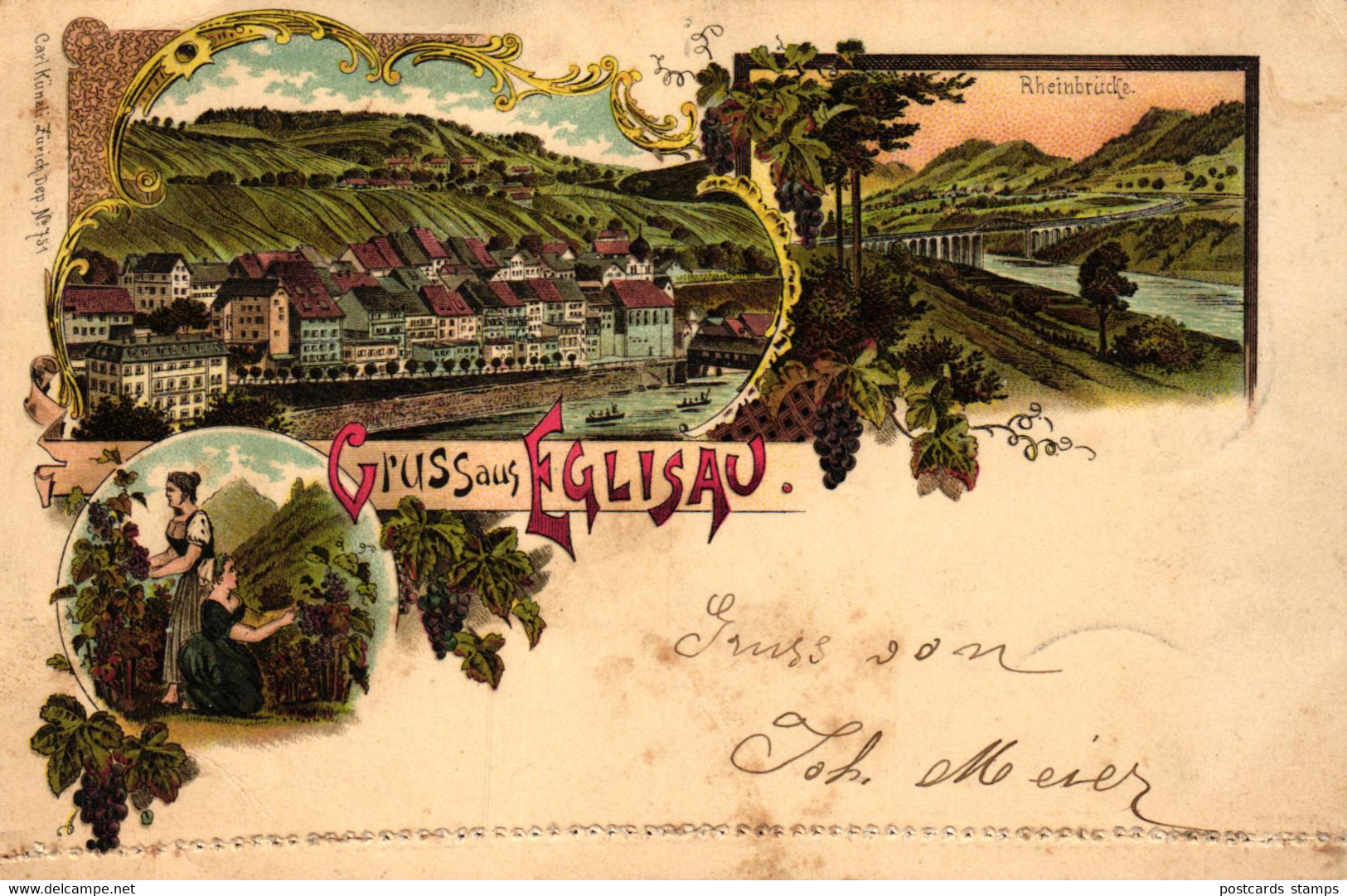 Eglisau, Farb-Litho, 1898 Nach Seebach Versandt - Eglisau