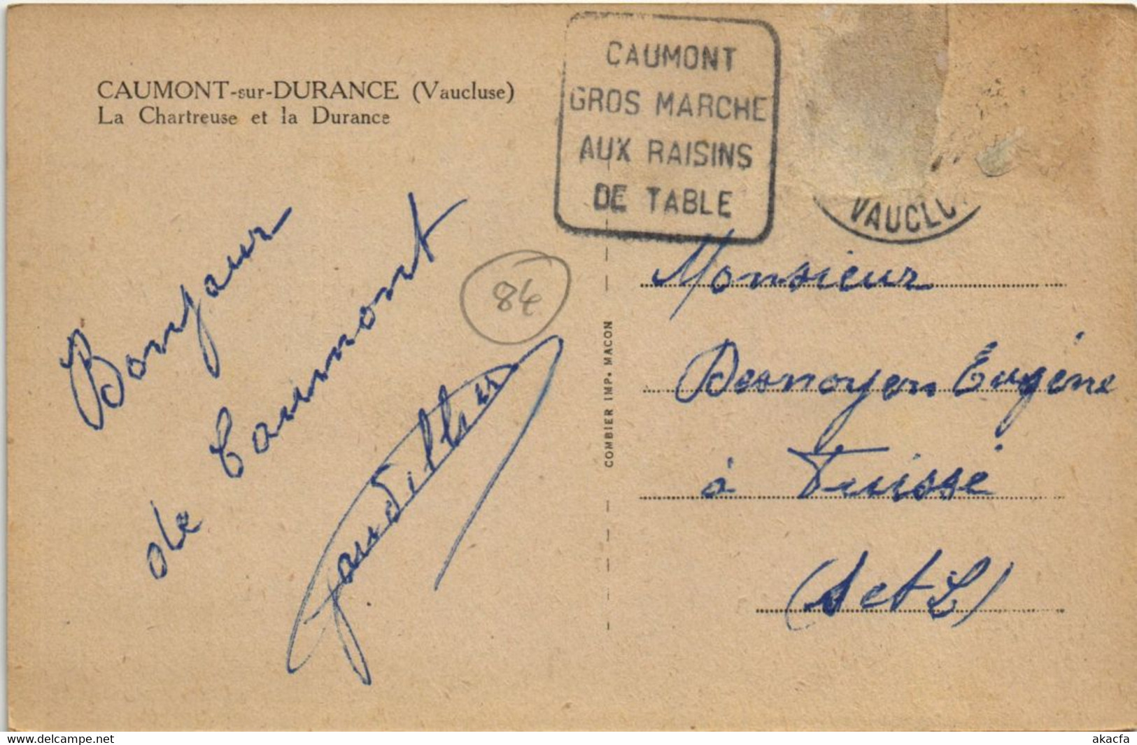 CPA CAUMONT-SUR-DURANCE La Chartreuse Et La Durance (1086550) - Caumont Sur Durance