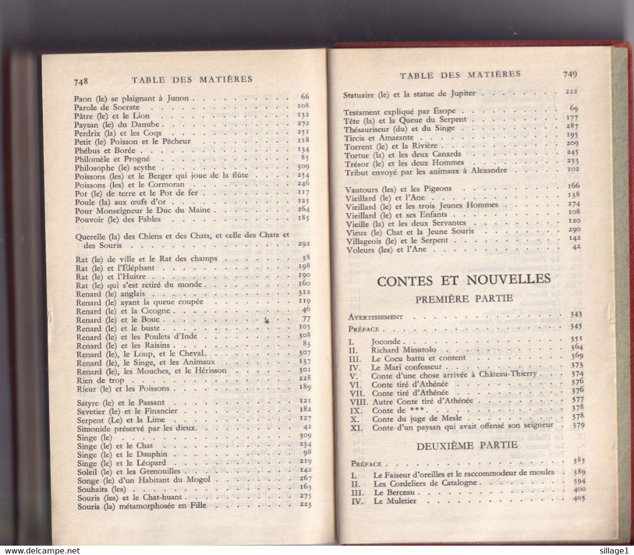 La Fontaine Fables et Contes et Nouvelles NRF Bibliothèque de la Pléiade N°10 20 juillet  1939 RARE TOP TEN
