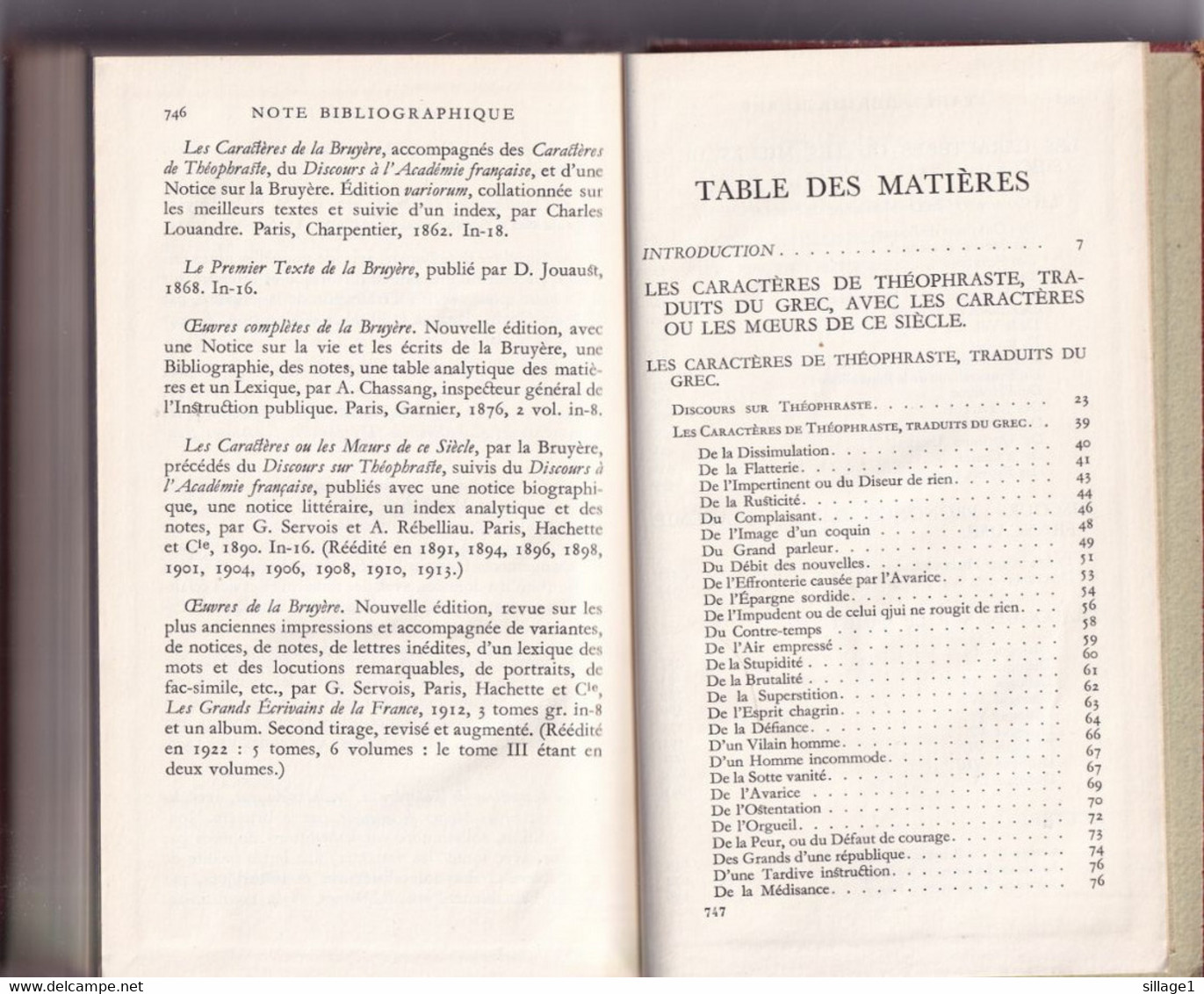 La Bruyère Oeuvres Complètes Paris, Éditions Gallimard, Bibliothèque De La Pléiade, 1951 - N° 23 - Relié, Bien Complet - La Pléiade