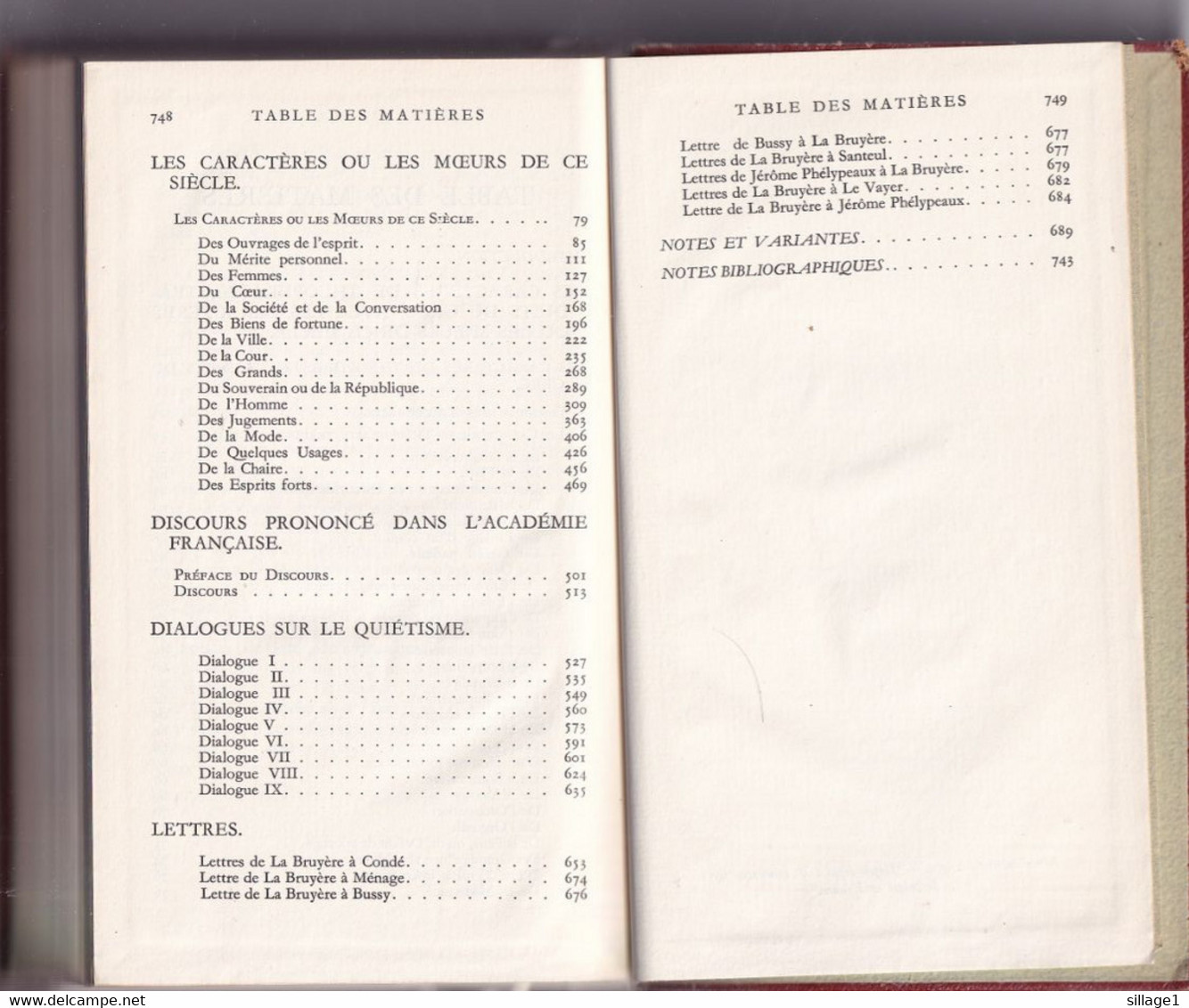 La Bruyère Oeuvres Complètes Paris, Éditions Gallimard, Bibliothèque De La Pléiade, 1951 - N° 23 - Relié, Bien Complet - La Pléiade