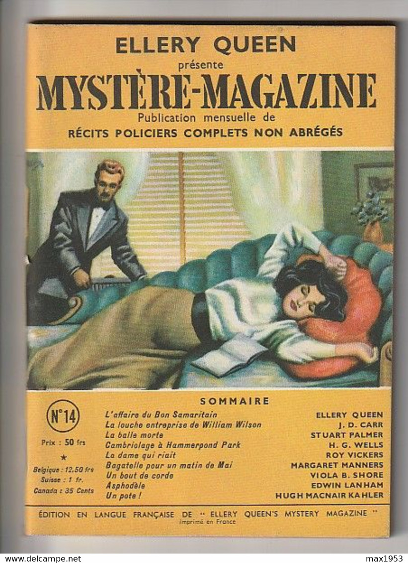 MYSTERE-MAGZINE    N° 14 - MARS  1949 - Opta - Ellery Queen Magazine