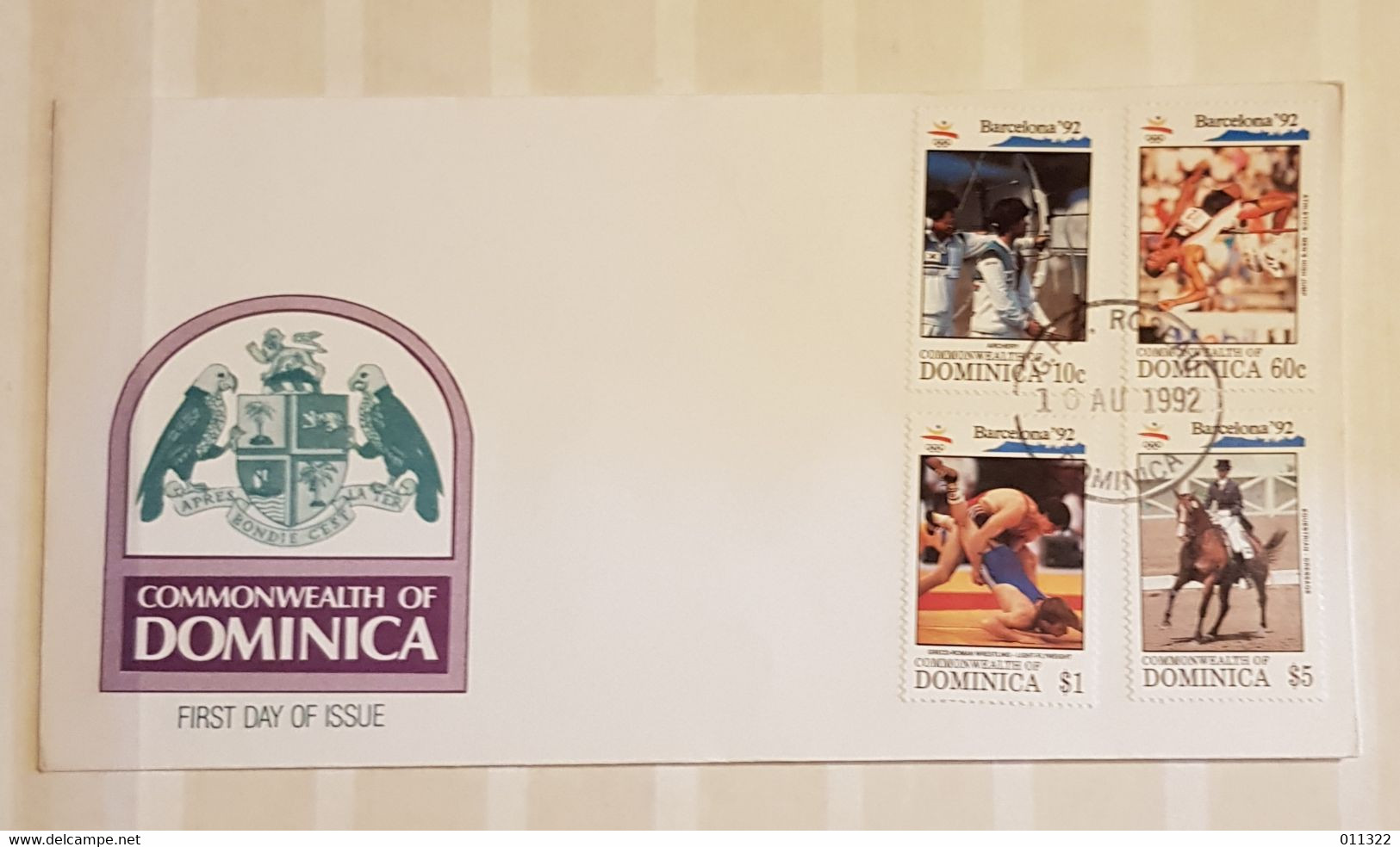 DOMINICA FDC OLYMPIC GAMES BARCELONA 1992 - Dominique (1978-...)