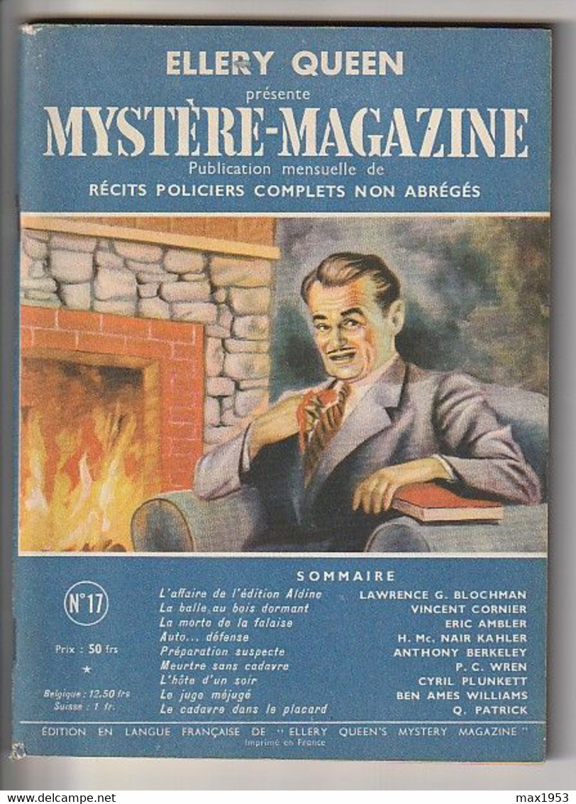 MYSTERE-MAGZINE    N° 17 -  JUIN 1949 - Opta - Ellery Queen Magazine