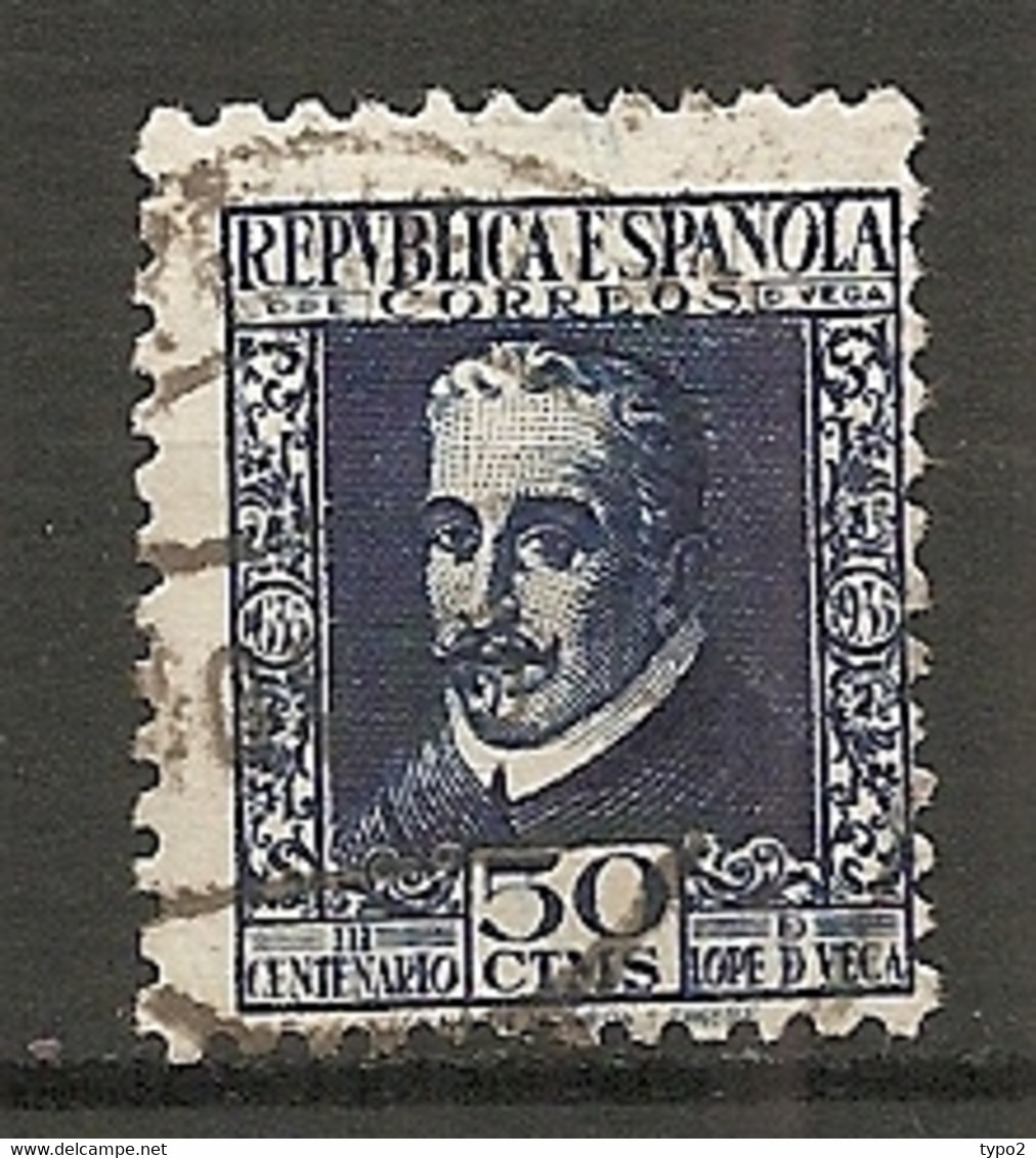 ESP 1935- Yv. N°  536 (o) 50c Lope De Vega Cote  4  Euro BE - Usados