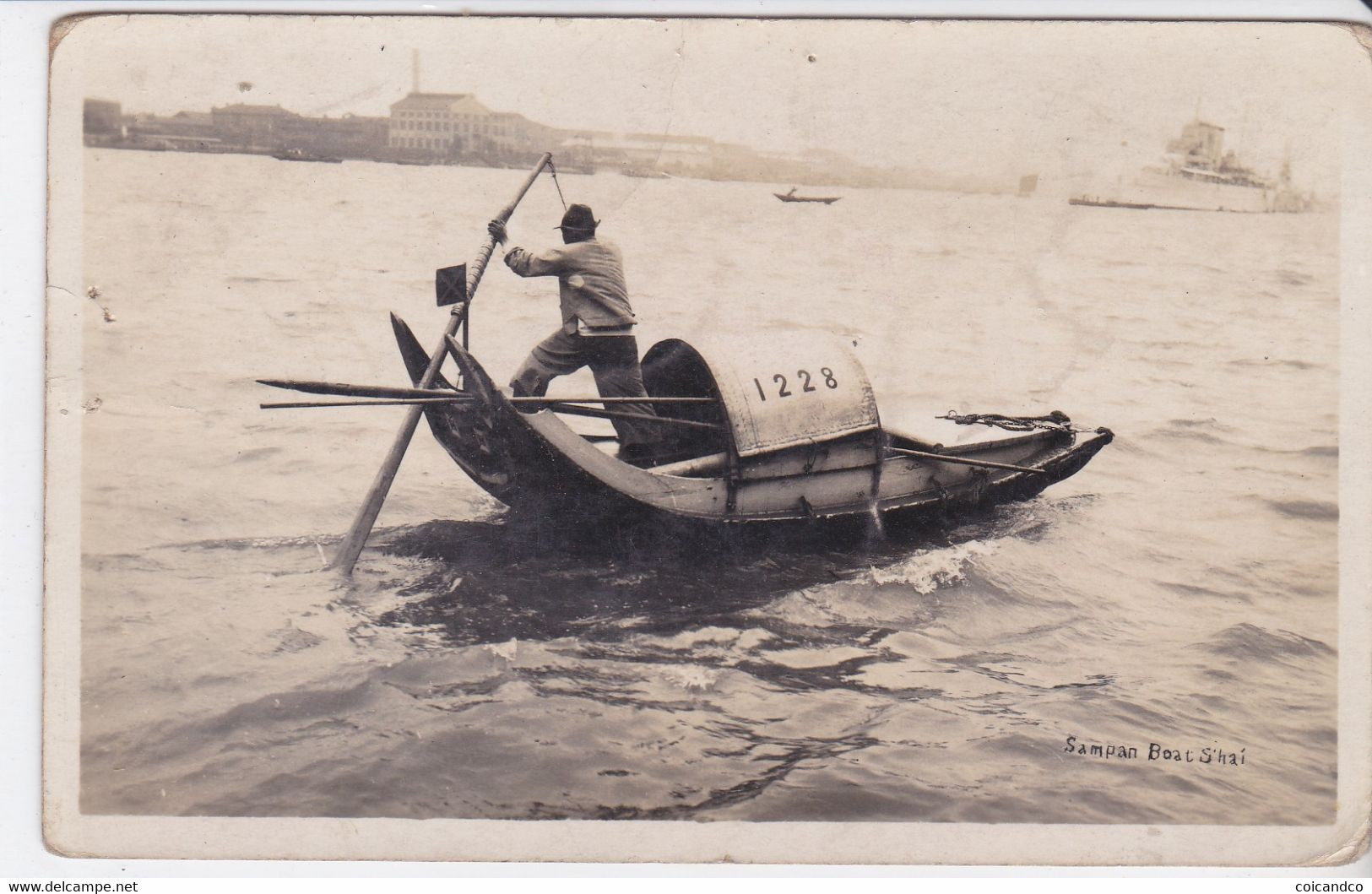 CPA Old Pc China Shanghai Sampan Boat Photo - Cina