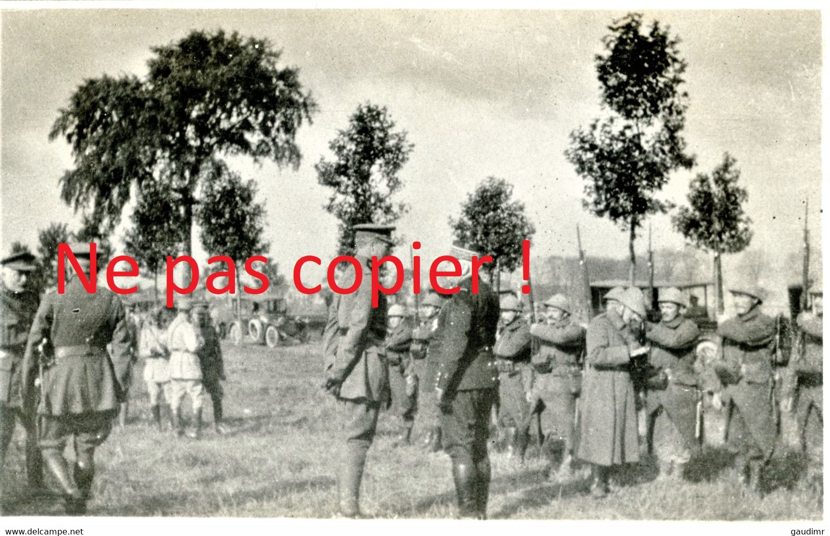 PHOTO -  REVUE DU  GENERAL JOFFRE A PONT SAINT MAXENCE PRES DE CREIL OISE 1916 - GUERRE 1914 1918 - 1914-18