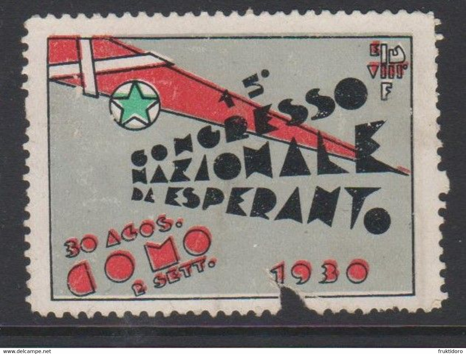 Esperanto Label 15th Italian Esperanto Conference In Como - Itala Esperanto-Kongreso En Como 1930 - Esperanto