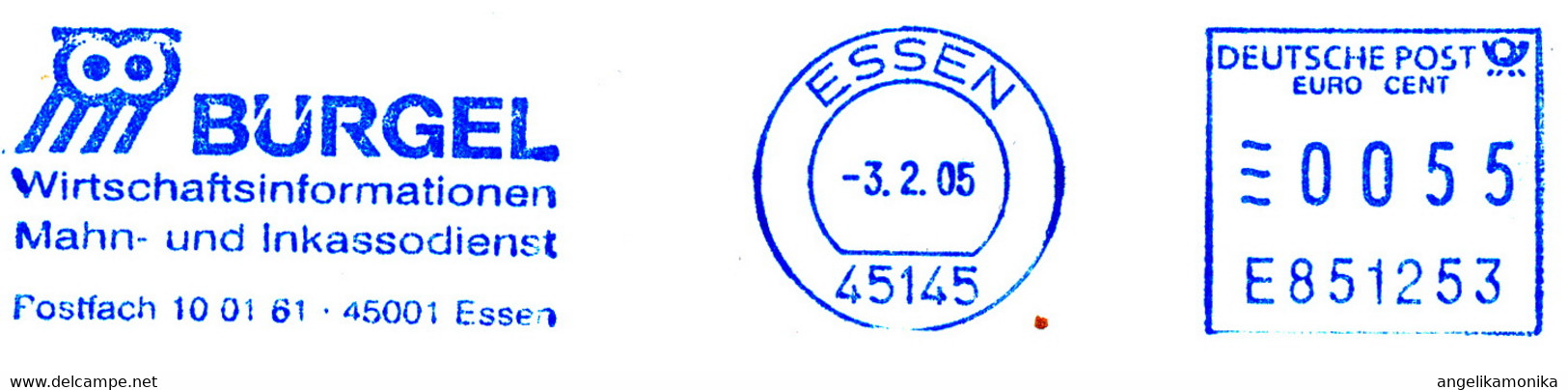 Freistempel Kleiner Ausschnitt 014 Eule Bürgel Inkasso - Machines à Affranchir (EMA)