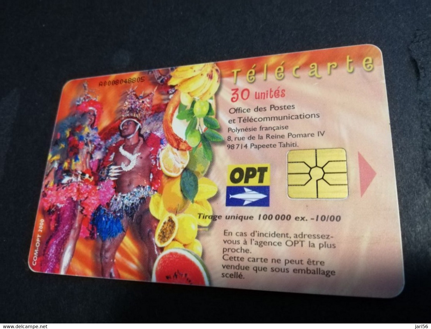 POLINESIA FRANCAISE  CHIPCARD  30 UNITS  CARNAVAL 2000           **4921** - Polynésie Française