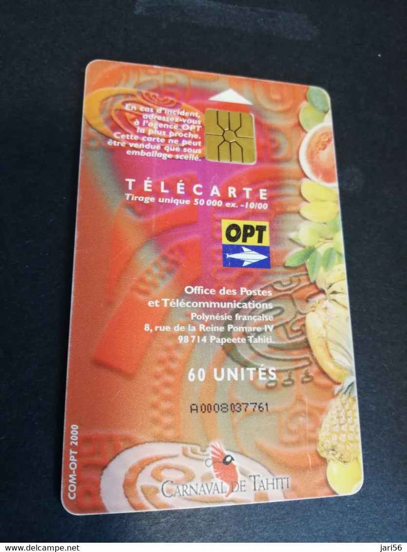 POLINESIA FRANCAISE  CHIPCARD  60 UNITS  CARNAVAL DE TAHITI 2000   POLYNESIEN                **4957** - Französisch-Polynesien