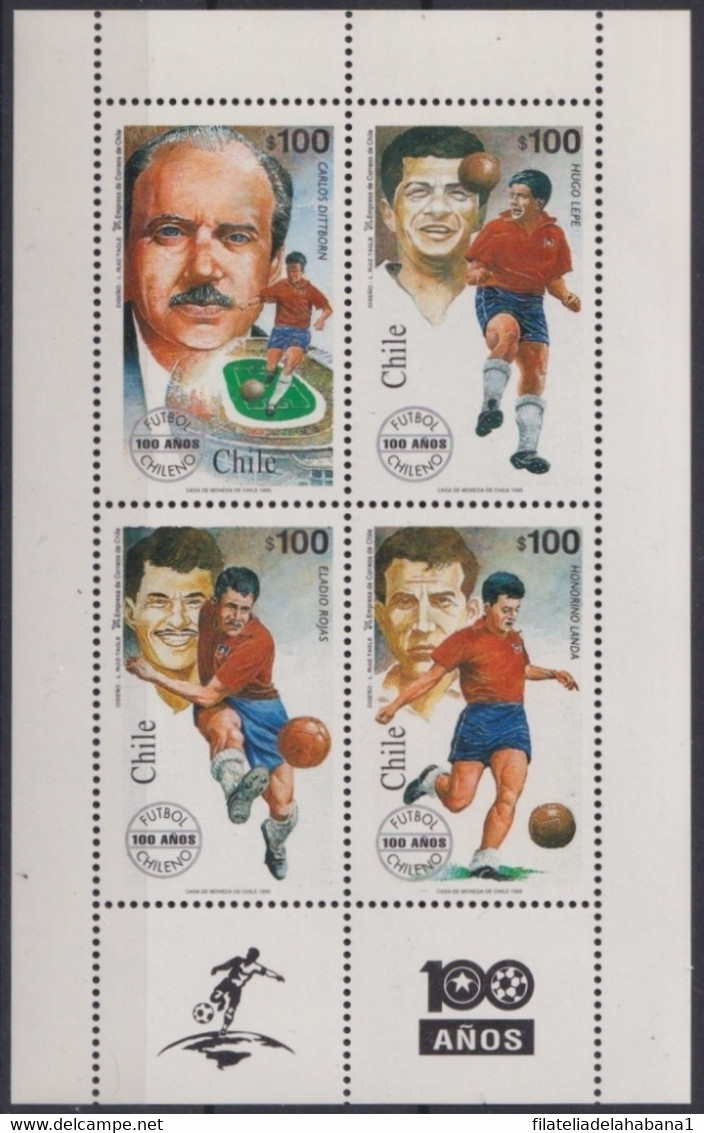 F-EX22923 CHILE MNH 1995 CENTENARIAL OF CHILE SOCCER FUTBOL. - 1962 – Chili