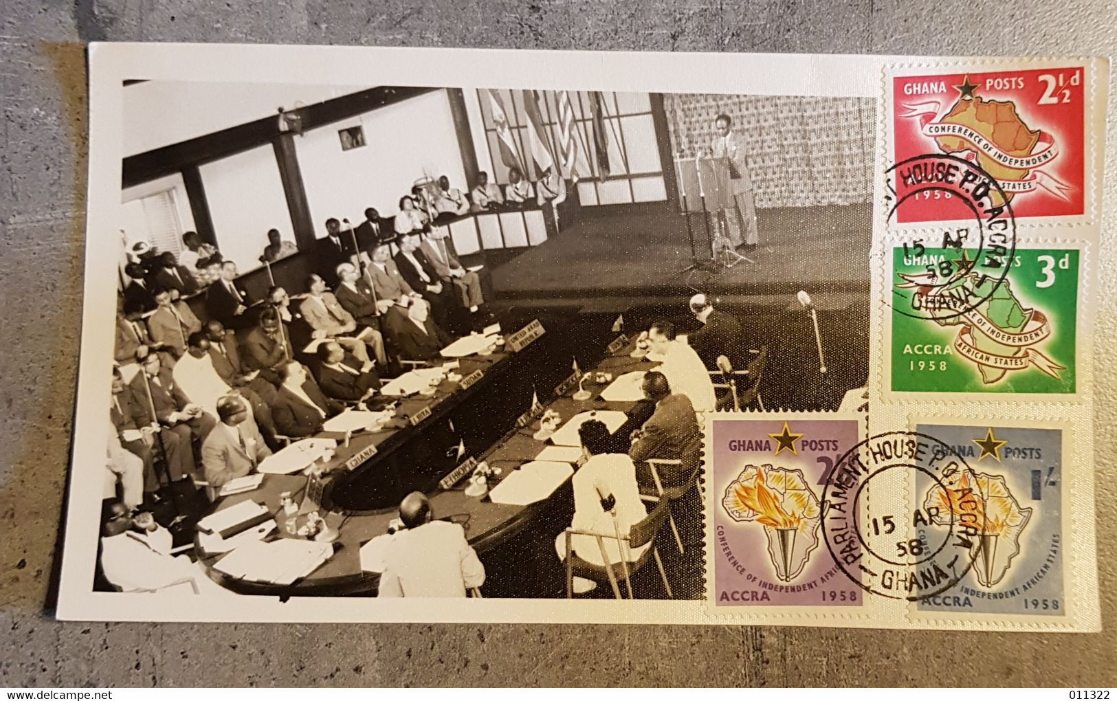 GHANA POSTCARD 1958 CONFERENCE OF INDEPENDENT AFRICAN STATES ACCRA - Ghana - Gold Coast