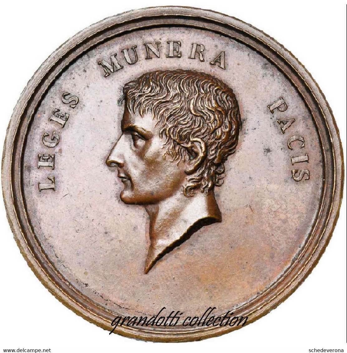 NAPOLEONE BONAPARTE COSTITUZIONE REPUBBLICA ITALIANA A LIONE 1802 MEDAGLIA RARA - Royaux/De Noblesse