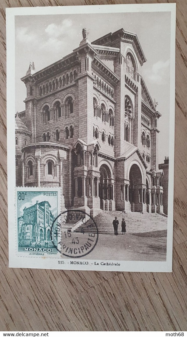 1943 Maximumkarte Monaco La Cathédral - Other & Unclassified