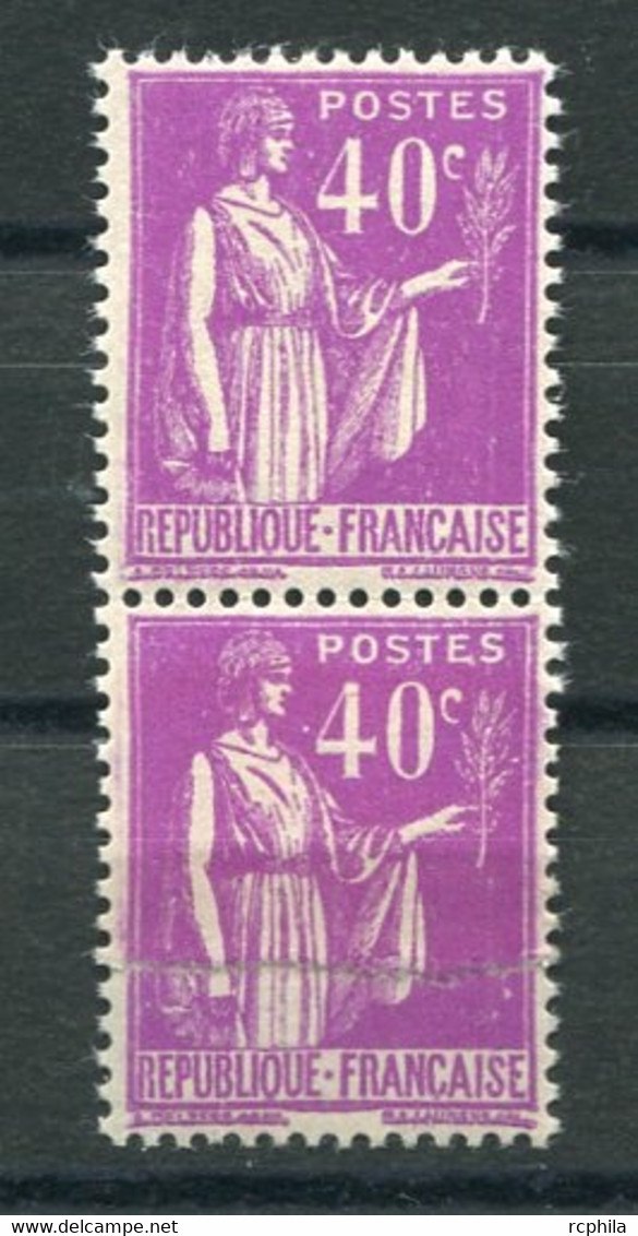 RC 20403 FRANCE N° 281 VARIÉTÉ 40c PAIX IMPRESSION SUR RACCORD NEUF ** TB - MNH VF - 1932-39 Paz