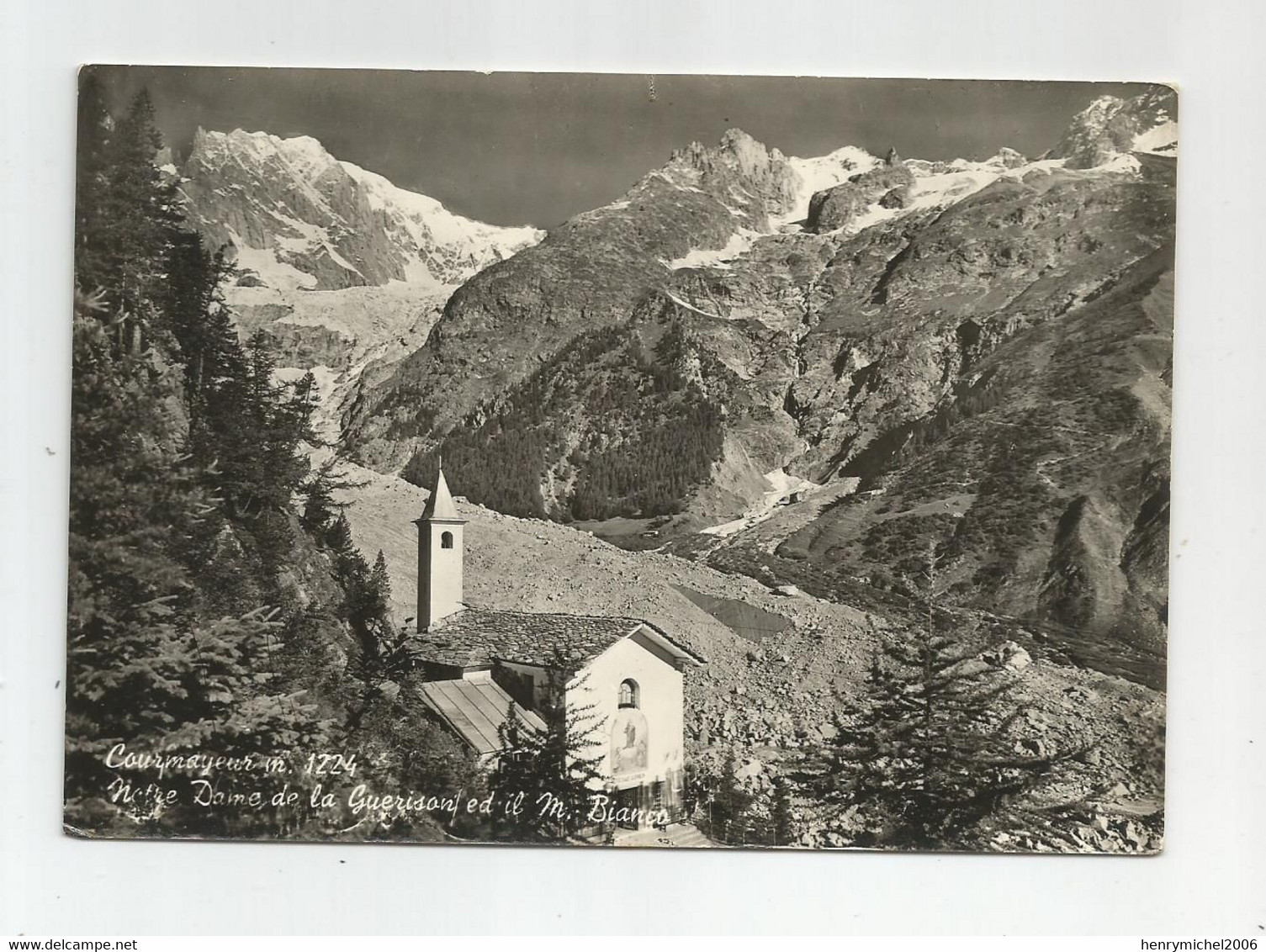 Italie Italia Italy Courmayeur Notre Dame De Guérison Et Le Mont Blanc Ed Sacat Torino , Cachet Au Dos - Aosta