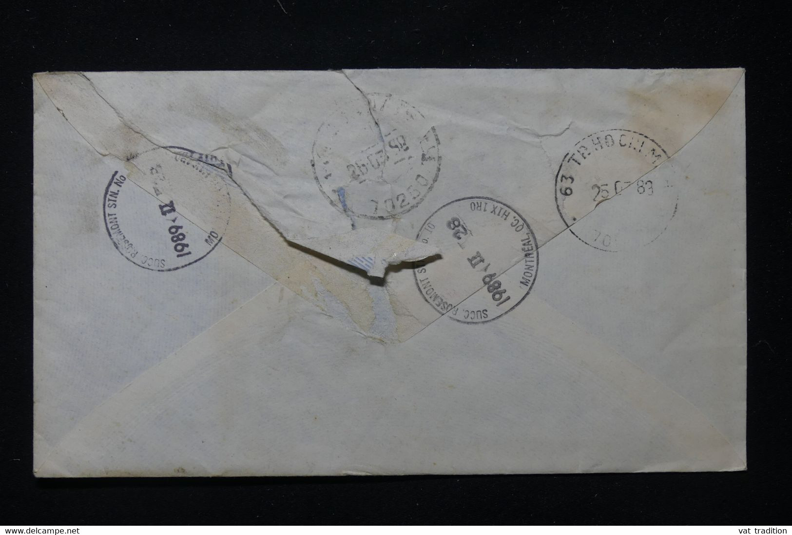 CANADA - Enveloppe En Recommandé De Montréal Pour Le Vietnam En 1989 Avec Taxe Vietnamienne - L 89540 - Brieven En Documenten