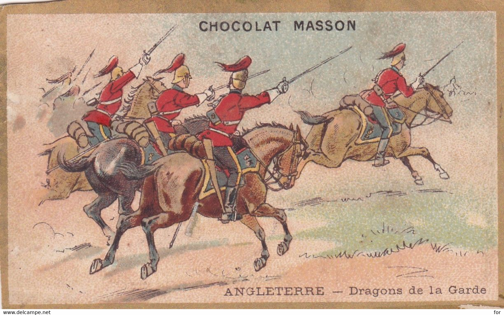 Chromo : Chocolat MASSON : Angleterre - Dragons De La Garde : Cavaliers : Militaire - Andere & Zonder Classificatie