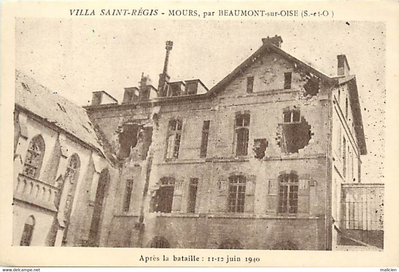 - Val D Oise -ref-825- Mours - Villa Saint Regis - Après La Bataille Juin 1940 - Guerre 1939-45 - - Mours