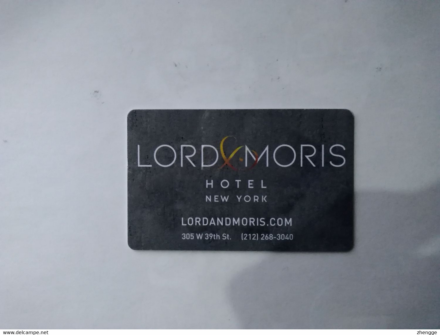 USA Hotel Key, Lord & Moris Hotel New York   (1pcs) - Cartas De Hotels