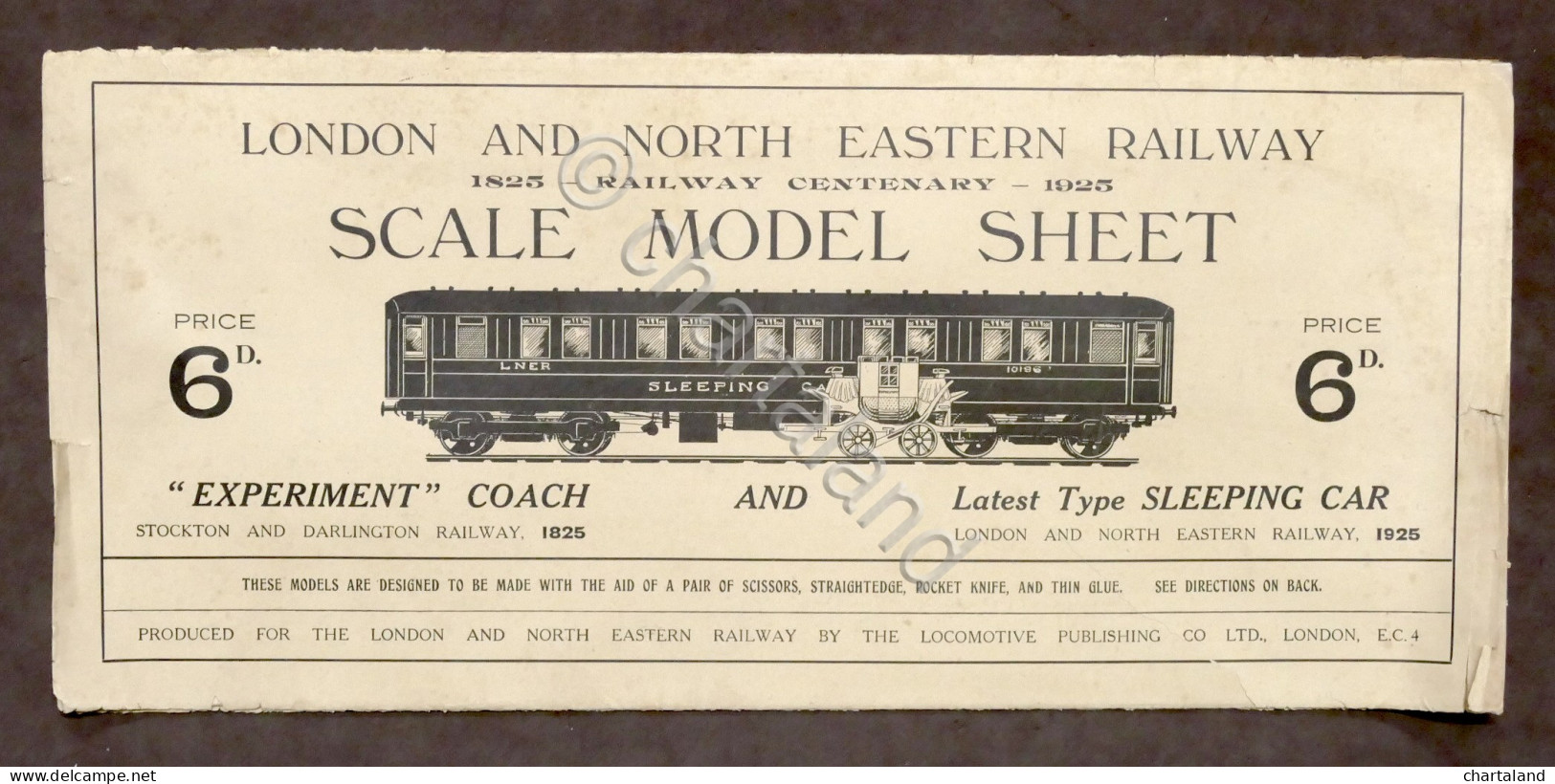 Modellismo Ferroviario Scale Model Sheet Experiment Coach 1825 Sleeping Car 1925 - Otros & Sin Clasificación