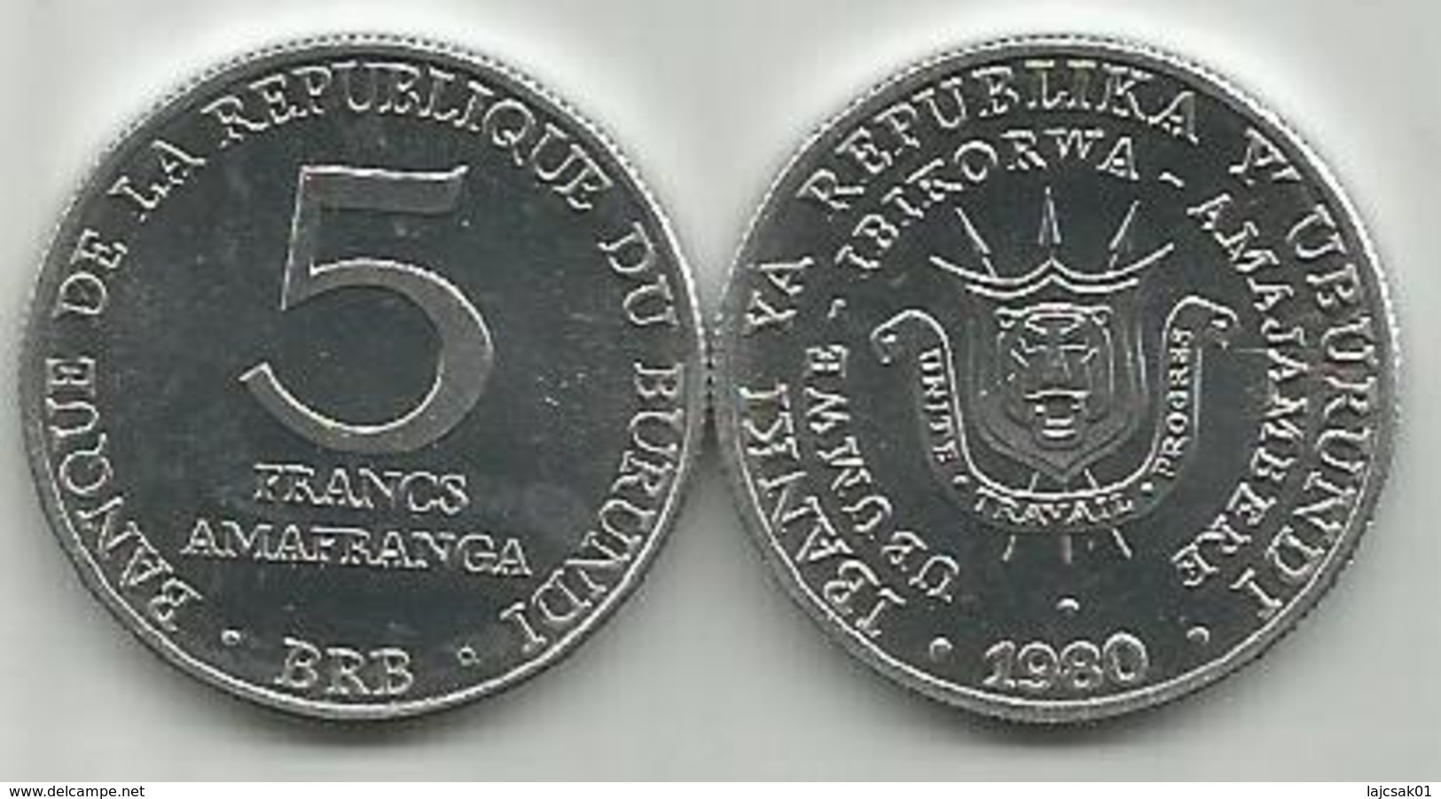 Burundi 5 Francs  1980. - Burundi