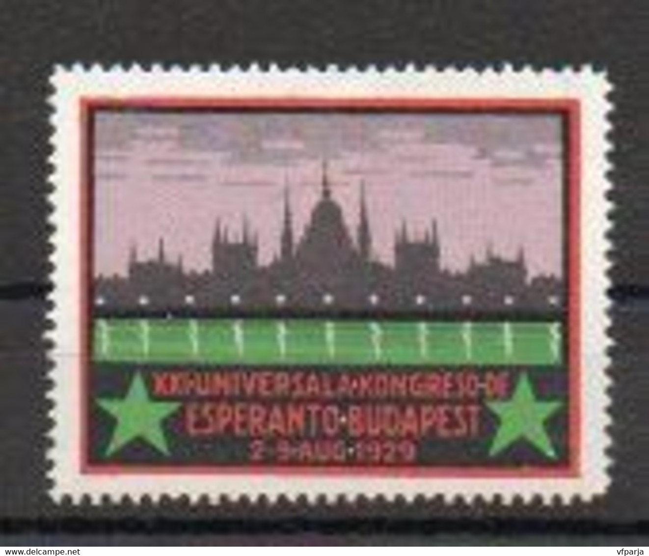 Vignette: Kongresso De Esperanto-Budapest (Congrès D'espéranto-Budapest) 1929 - Esperanto