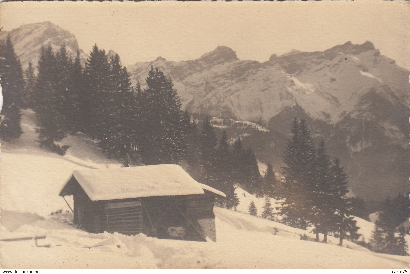 Suisse - Villars-sur-Ollon - Photographie - Châlet Sous La Neige - Cachet Photographe Butner Au Verso - Ollon