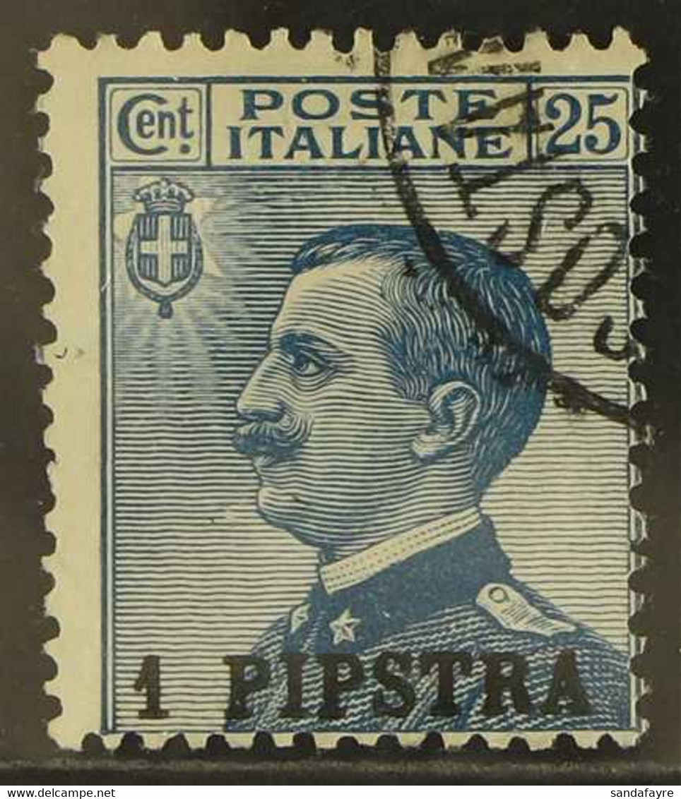 CONSTANTINOPLE 1908 2nd Issue, 1pi On 5c Blue Error, "1 PIPSTRA" Instead Of " 1 PIASTRA", Sassone 11d, Fine Cds Used, Ce - Andere & Zonder Classificatie