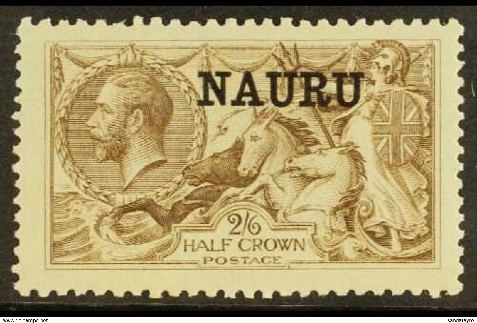 1916-23 2s6d Pale Brown "Seahorse" Bradbury Printing, SG 25, Fine Mint. For More Images, Please Visit Http://www.sandafa - Nauru