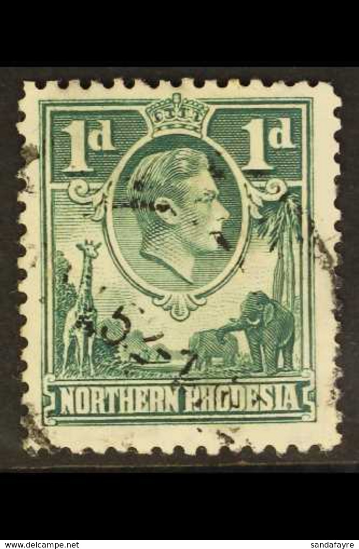 1938-52 1d Green 'EXTRA BOATMAN' Variety, SG 28a, Used, A Couple Of Slightly Short Perfs At Top Left And Top Right, Fres - Nordrhodesien (...-1963)