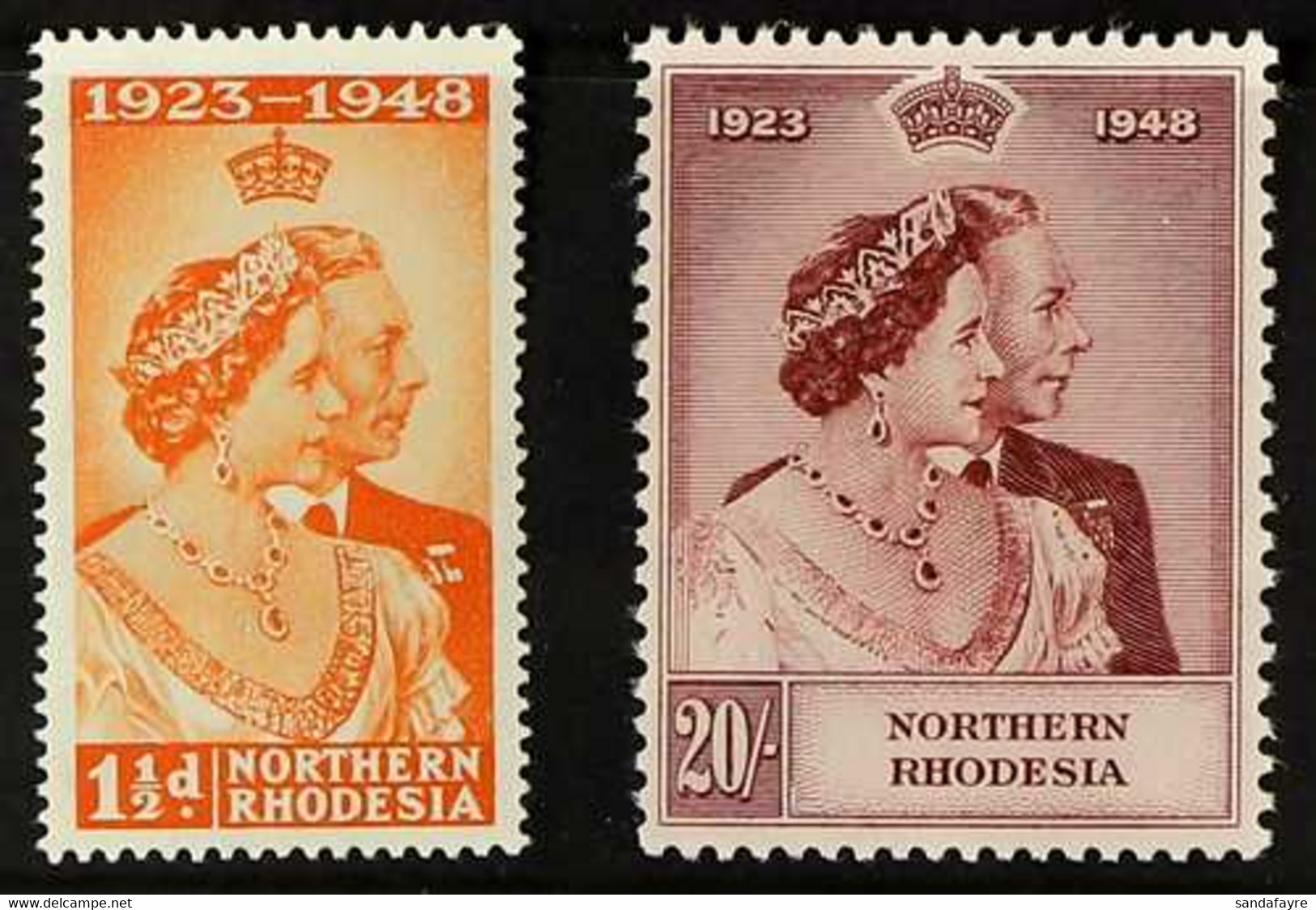 1948 Royal Silver Wedding Set, SG 48/49, Never Hinged Mint. (2 Stamps) For More Images, Please Visit Http://www.sandafay - Northern Rhodesia (...-1963)