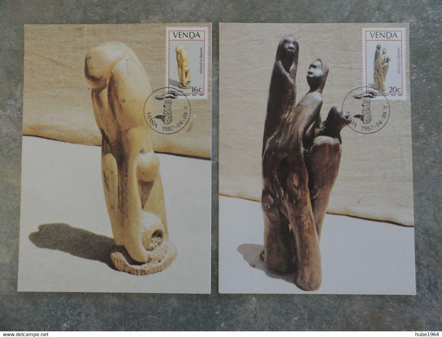 CARTE MAXIMUM CARD 2 CM WOOD SCULPTURE VENDA - Sculpture