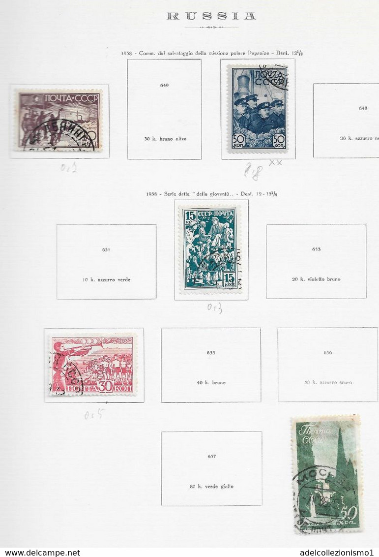 95250) RUSSIA -LOTTO DI FRANCOBOLLI -USATI-MLH*-1937-38 - Used Stamps
