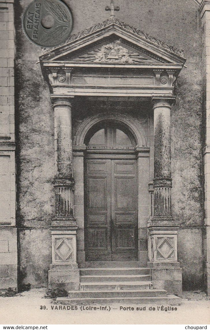 44 -Très Belle Carte Postale Ancienne De VARADES   Porte Sud De L'Eglise - Varades