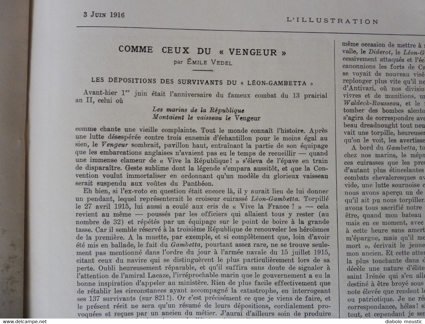 3  juin 1916 : L'ILLUSTRATION  (complet avec ses suppléments en feuilles libres)