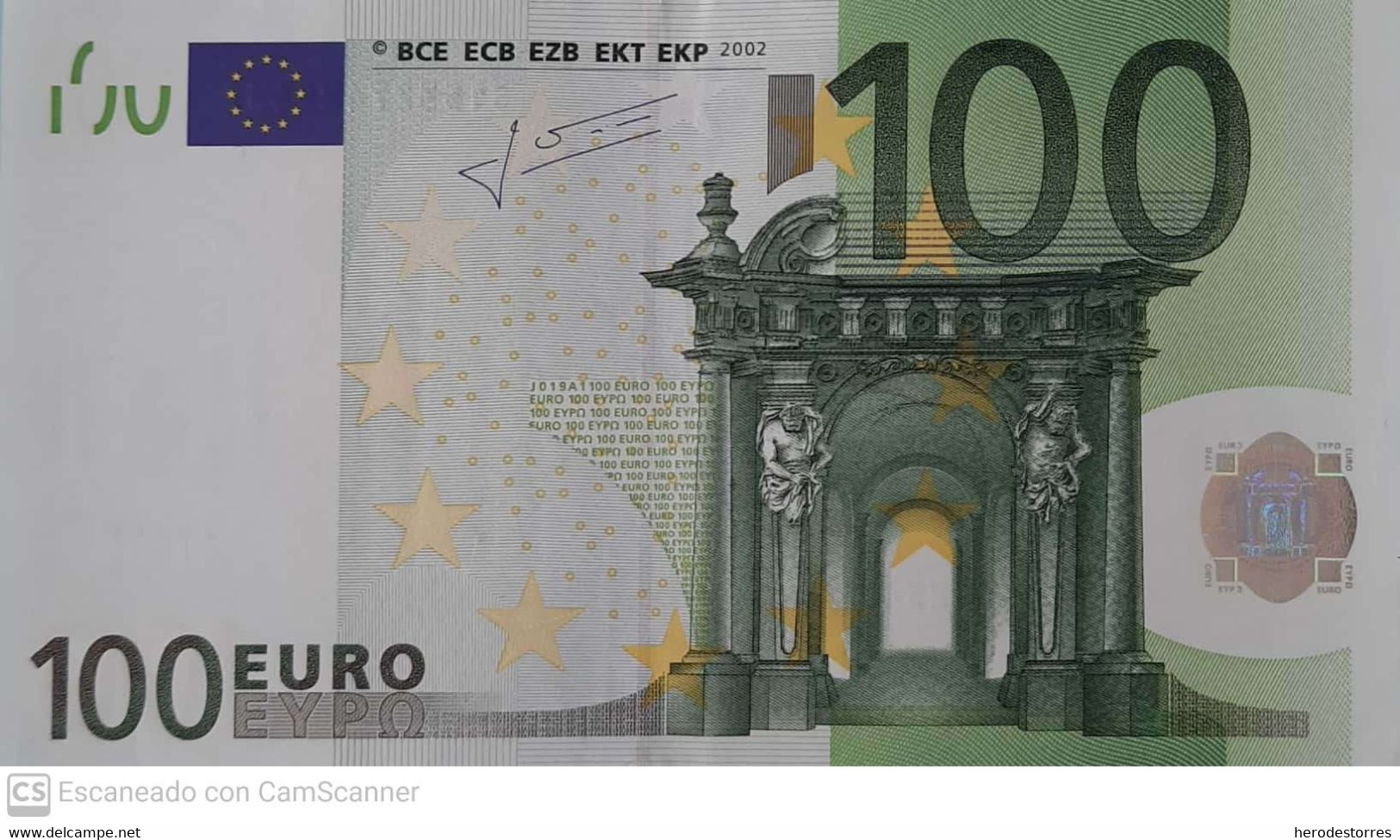 100 EURO ITALIA(S) J019A1 First Position TRICHET, UNCIRCULATED - 100 Euro