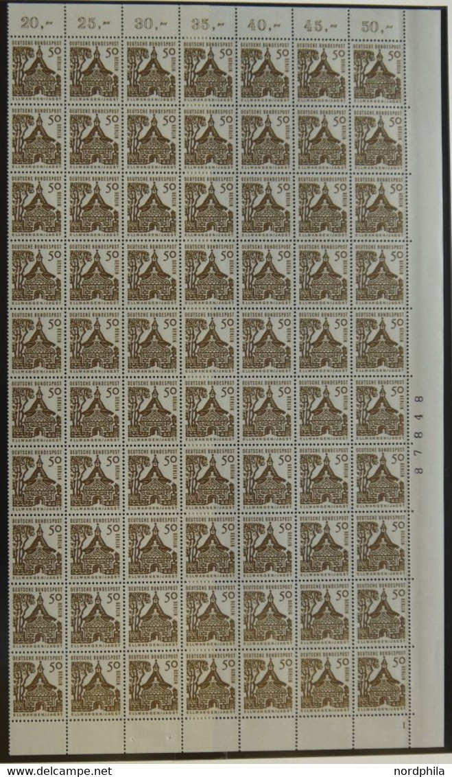 BERLIN 242-49 **, 1964/5, Bauten Im Bogensatz (100), 1x Gefaltet, Pracht, Mi. 3250.- - Used Stamps