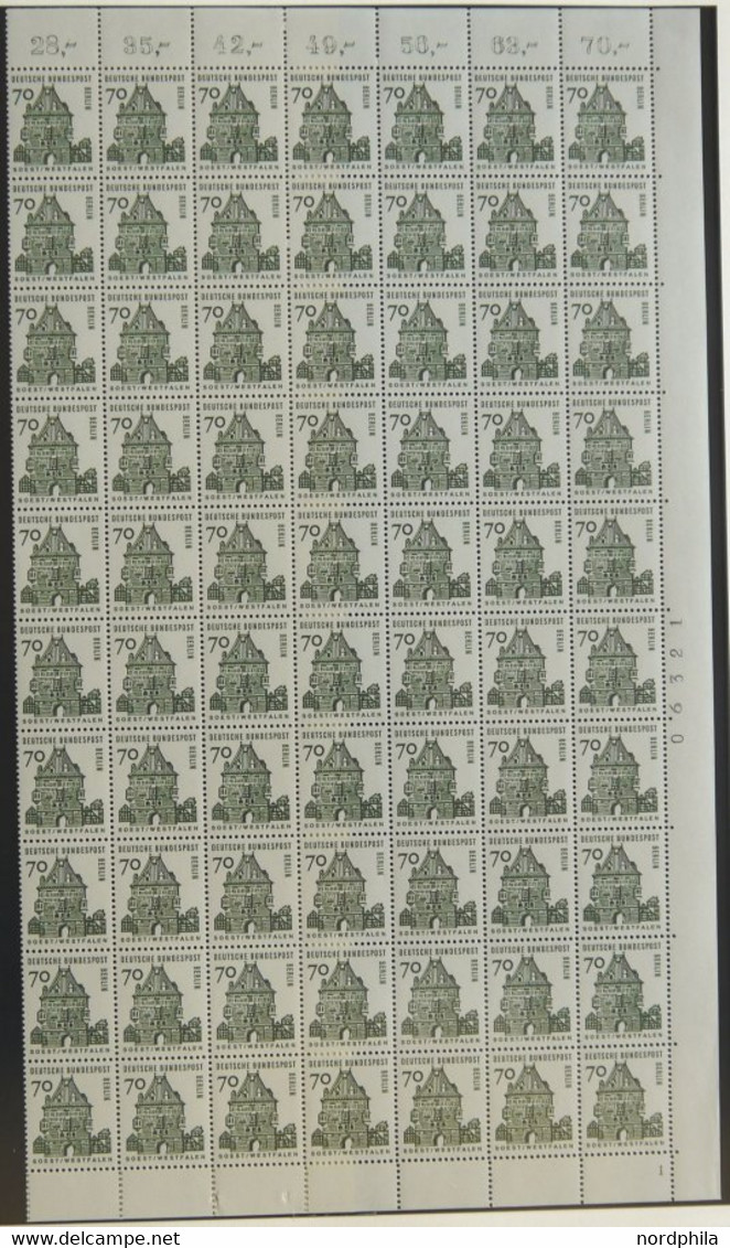 BERLIN 242-49 **, 1964/5, Bauten Im Bogensatz (100), 1x Gefaltet, Pracht, Mi. 3250.- - Used Stamps