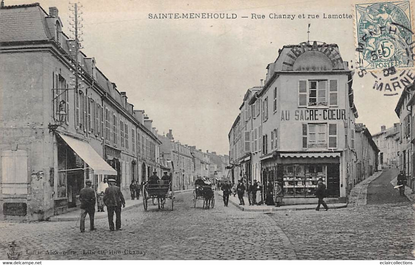 Ste Menehould           51         Rue Chanzy Et Rue Lamotte . Librairie : Au Sacré Cœur      (voir Scan) - Sainte-Menehould